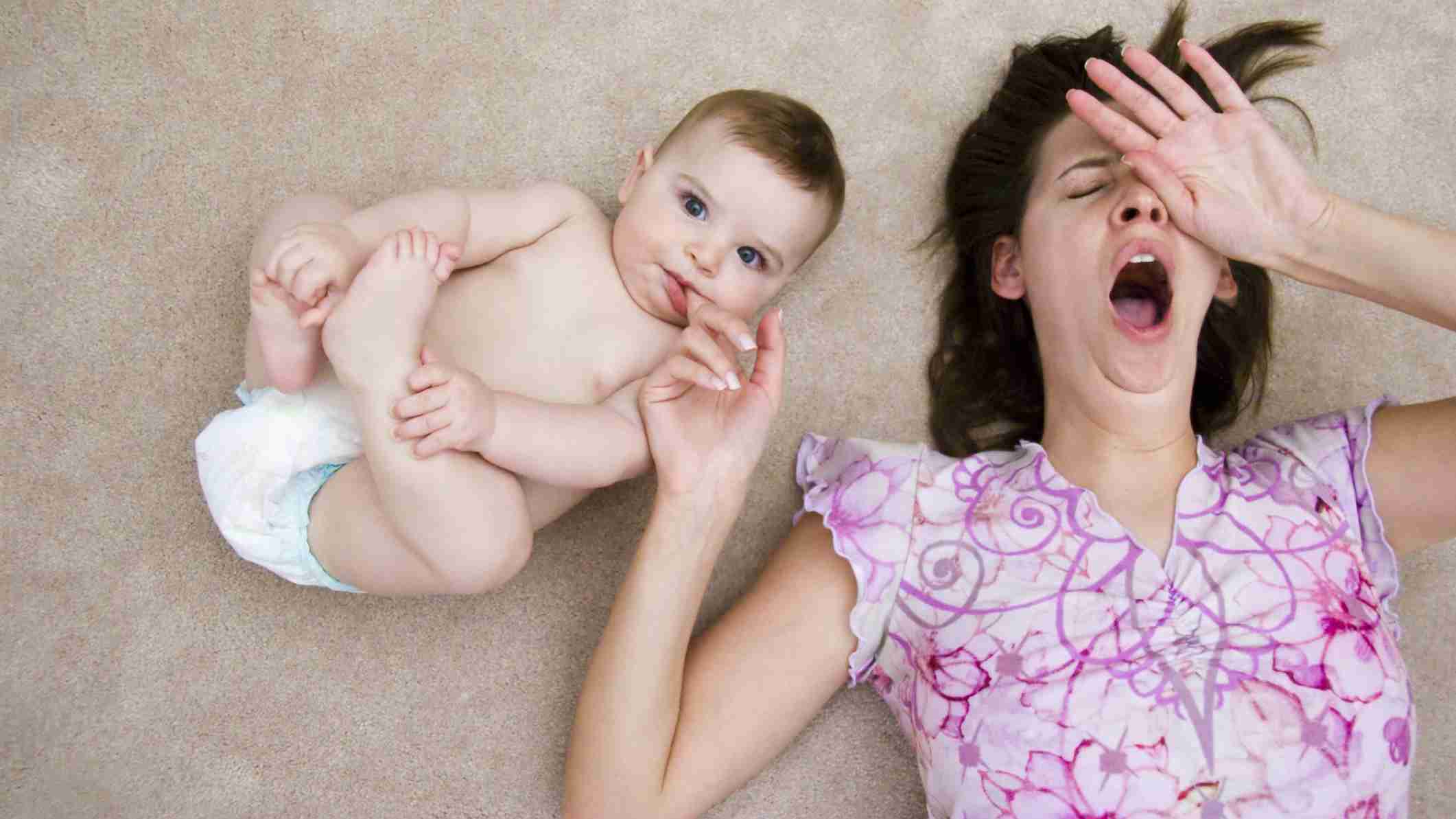 Mother's cranky behaviour due to less sleep