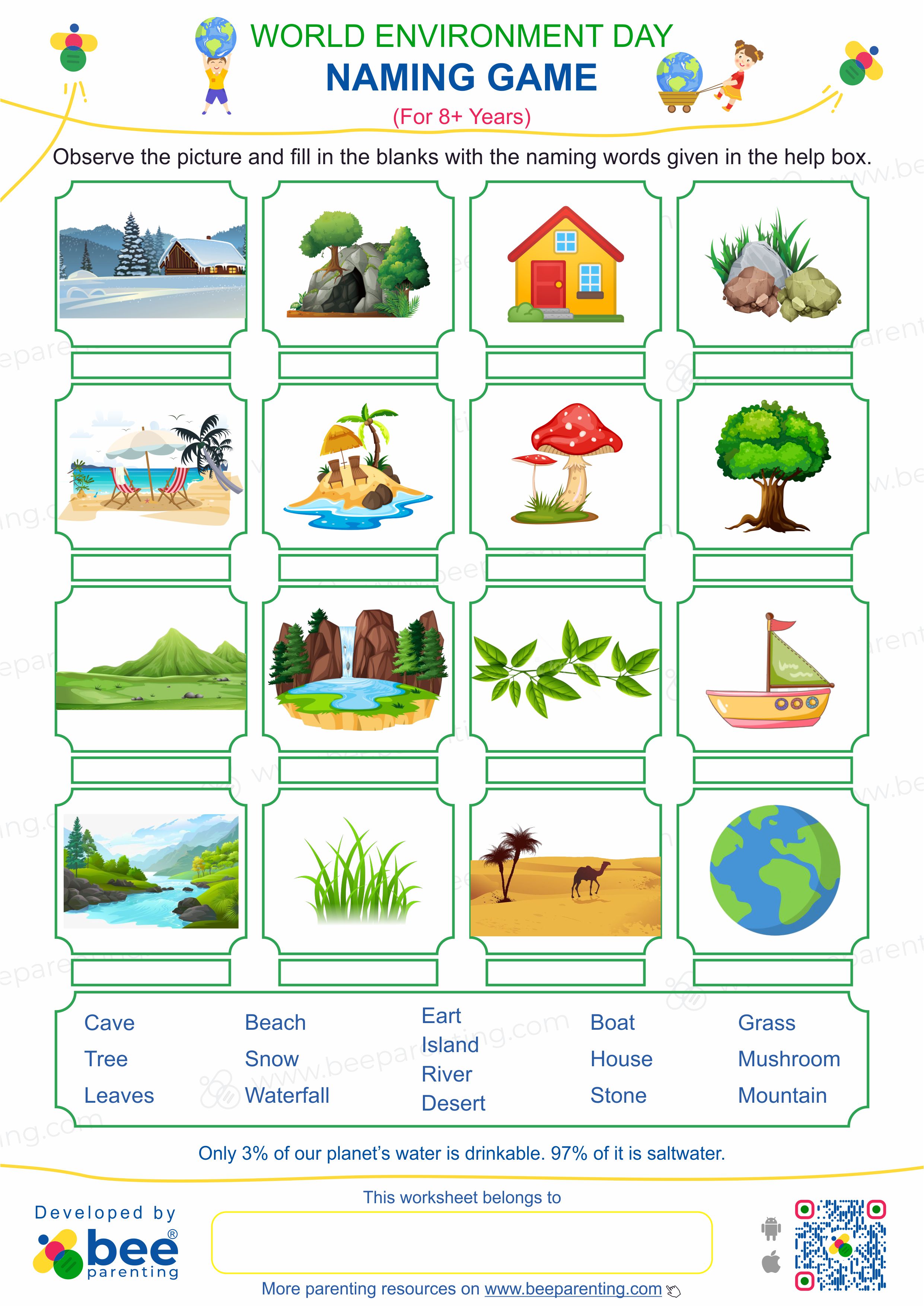 World Environment Day Theme (05 June) Worksheet For Kids | Activities